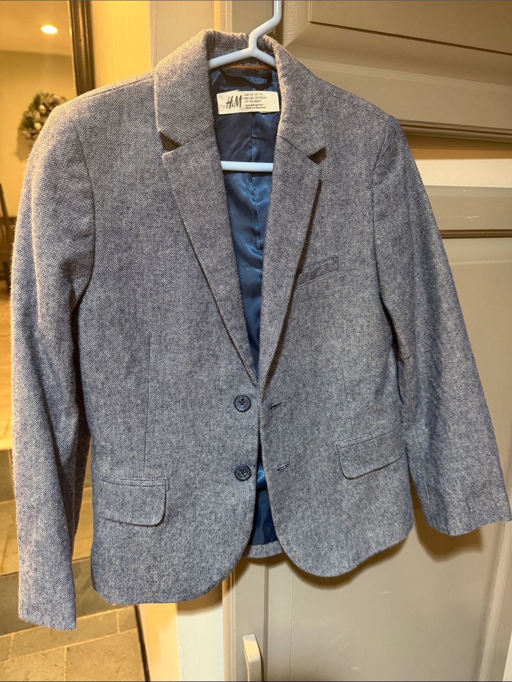 H&M Men's Light Gray Herringbone Sport Coat